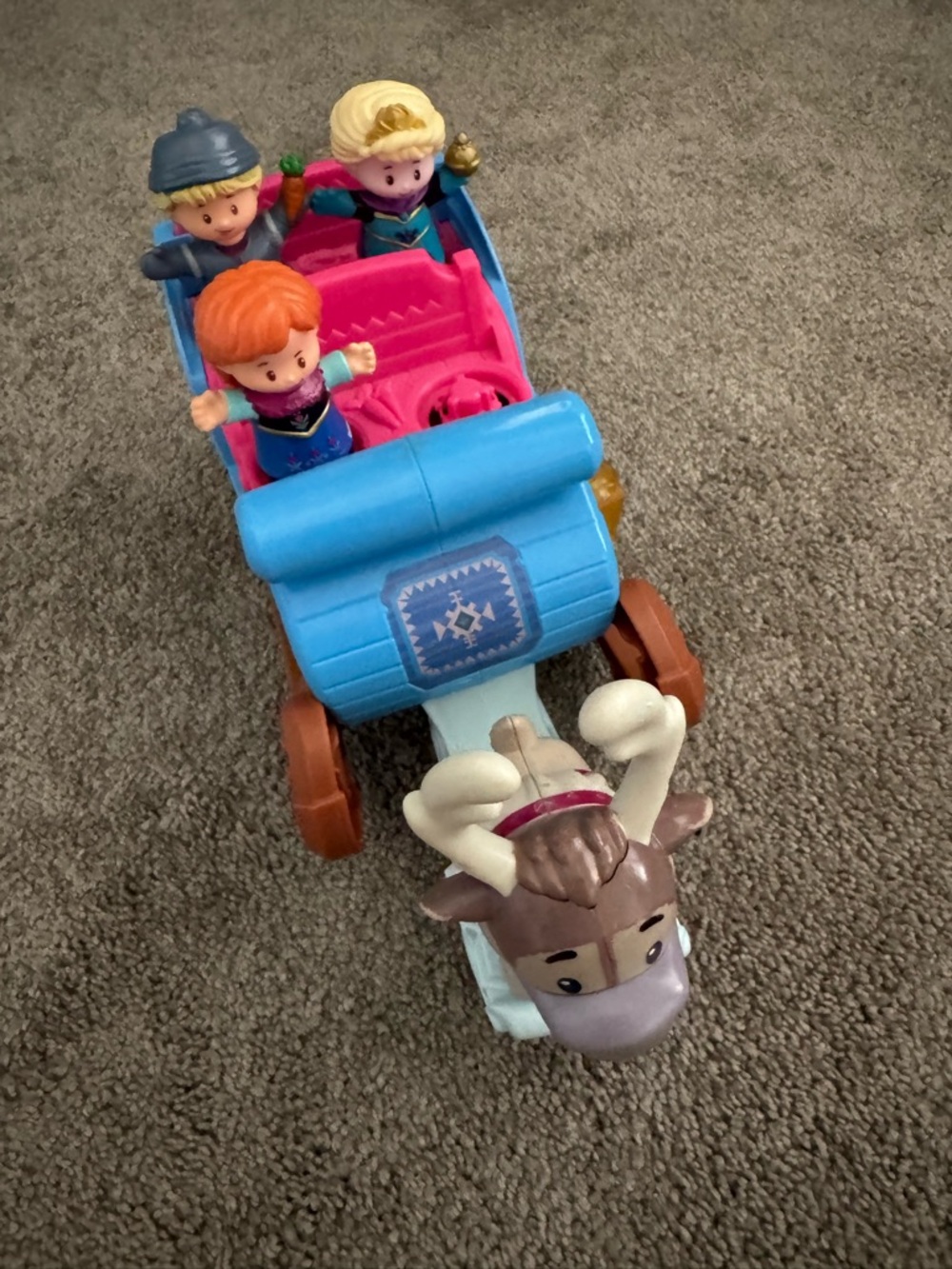 Fisher-Price Blue and Pink Frozen Character Carriage with Sven